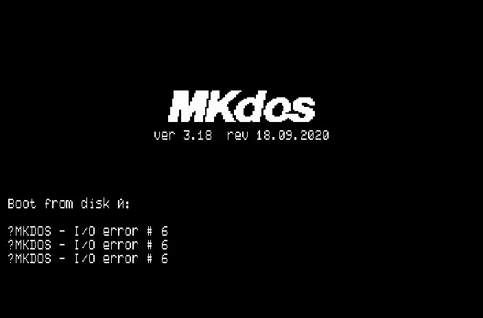 MK-DOS boot screen