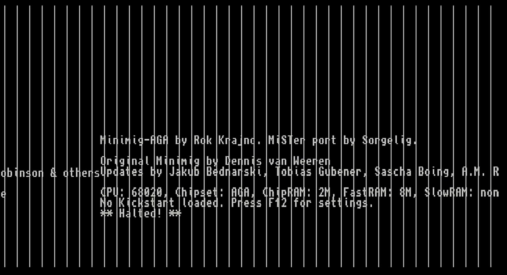 mister Amiga failing --- note lines on screen.